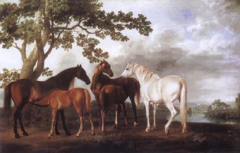 George Stubbs Mares and Foals in a River Landscape china oil painting image